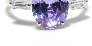 Sterling Silver Oval Cut Amethyst Gemstone Ring