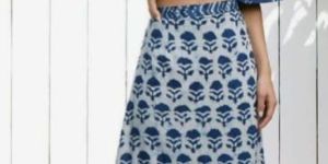 Cotton Indigo Top Skirt Set