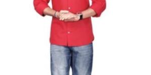 Mens Red Plain Full Sleeves Shirt