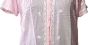 Ladies Light Pink Chikankari Shirt