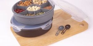 Plastic Plain Round Masala Box