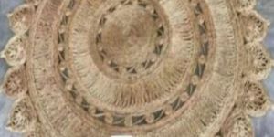 Brown Round Jute Rug