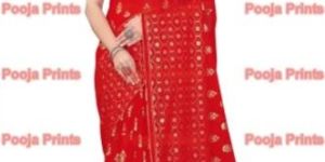 Red Foil Print Fabric