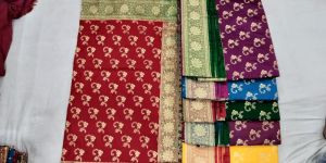 Nakli Katan Banarasi Contrast All over Saree