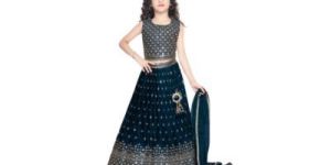 Peacock Blue Choli Dress