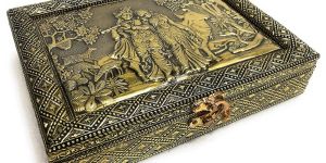 Wooden Radha Krishna Design Dry Fruits Box