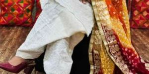 Chikankari Salwar Shaded Bandhani Dupatta Set