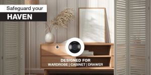 Ozone 55-F Smart Furniture Lock with Fingerprint Access for Wooden Cabinets, Wardrobes & Drawers
