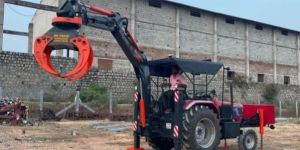 Wood Log Grab with Backhoe Loader Attachment