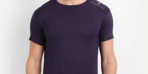 Mens Bamboo Navy Blue Round Neck T-shirt