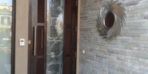 Stained Glass Silver Finish Door