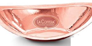 Oval Hammered Copper Bread Basket