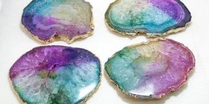 Gold Plated Agate Bookend