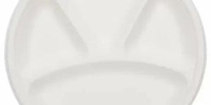 12 Inch 4 Compartment Round Sugarcane Bagasse Plates