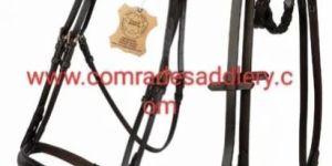 Genuine Leather Horse Bridle Havana Color with Braided Reins
