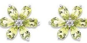 925 Sterling Silver Pear Peridot Earrings
