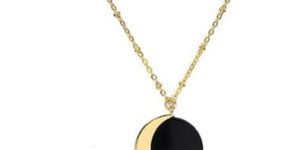 Certified Natural Onyx Gemstone Gold Plated Chain Pendant