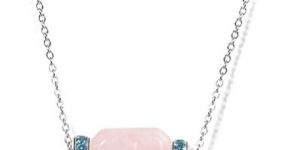 Rose Quartz Gemstone Love Candy Chain Pendant