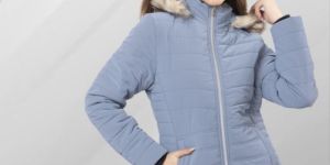 Light Blue Ladies Quilted Jacket