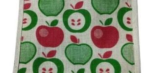 Apple Printed Jute Handbag