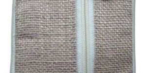 Jute Zipper Pouch Bag