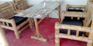 4 Seater Bamboo Dining Table Set
