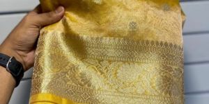 Banarasi Dyeable Tissue Border Saree