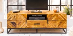 Mango Wood Industrial Design TV Cabinet