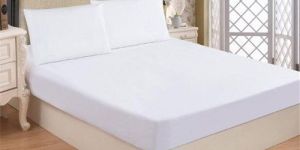 Plain White Cotton Hotel Bed Sheet