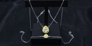 Silver Pendant Set with Enamel Work