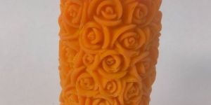 Orange Rose Pillar Candle