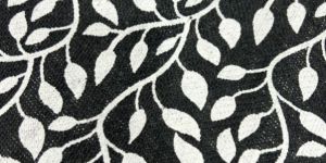 Black Color Laminated Print Jute Fabric