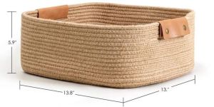 Jute Storage Basket for Shelf Organizing And Household Living