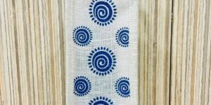 Stylish and Sustainable Jute Wine Bag with White and Blue Colour Combination