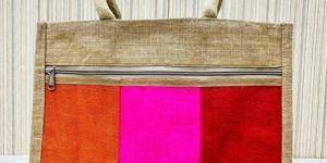 Stylish and Trendy Multi-Colour Jute Zip Hand Bag
