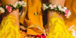 Haldi Mehandi Floral Anklet