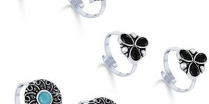 Toe Ring Brass Silver Plated Ethnic Party Anklets & Toe Rings