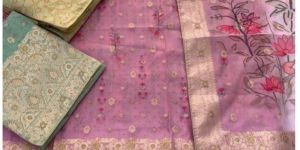 Ladies Silk Unstitched Suit Fabric