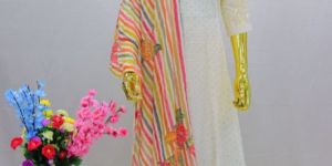 Ladies White Georgette Anarkali Suit