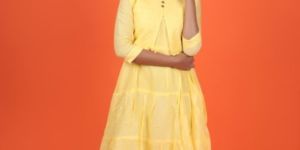 Ladies Yellow Anarkali Kurti