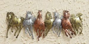 Multicolor Seven Horse Wall Art