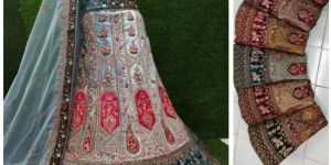 Velvet Embroidered Lehenga