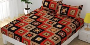 3D Gold Multicoloured Double Bed Sheet