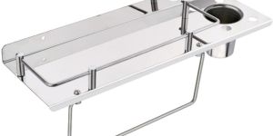 3 in 1 Stainless Steel Bathroom Wall Shelf