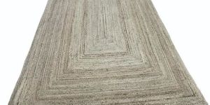 Rectangular Grey Jute Carpet
