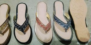 Ladies Embroidered Flat Sandal