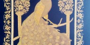 Black Velvet Peacock Zari Embroidery Wall Hanging