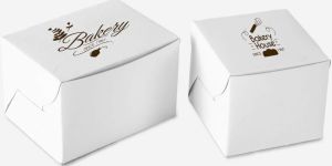 White Printed Cake Box