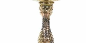 Glass Bowl with Stand Golden