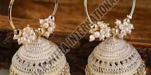 Shining Diva White Jhumka